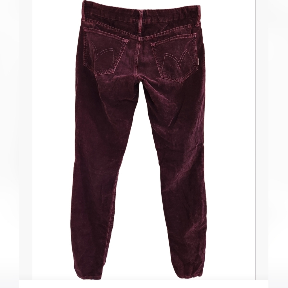MOTHER Skinny Corduroy Pants in Plum - Picture 7 of 15